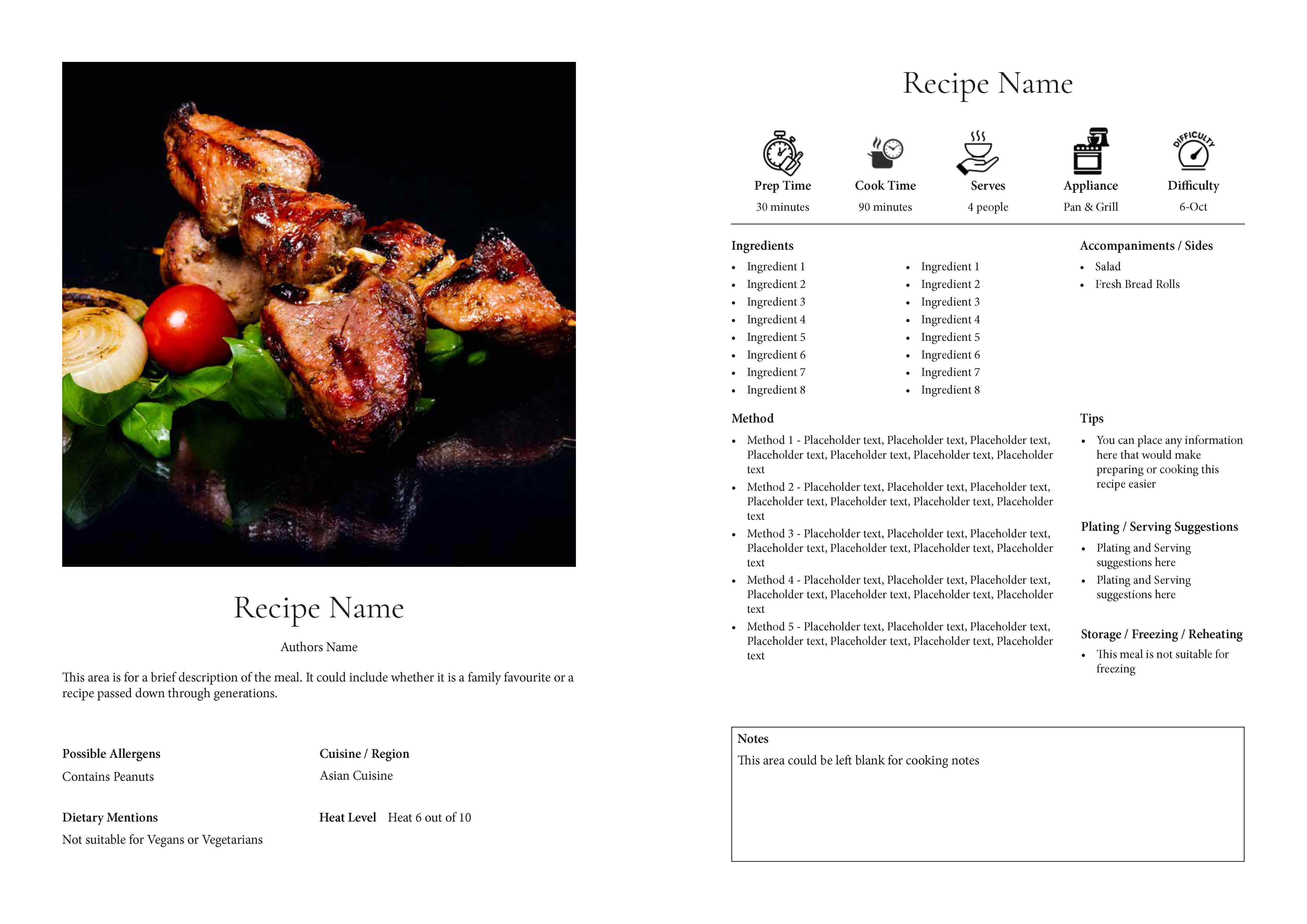 Sample Cook Book with sample text